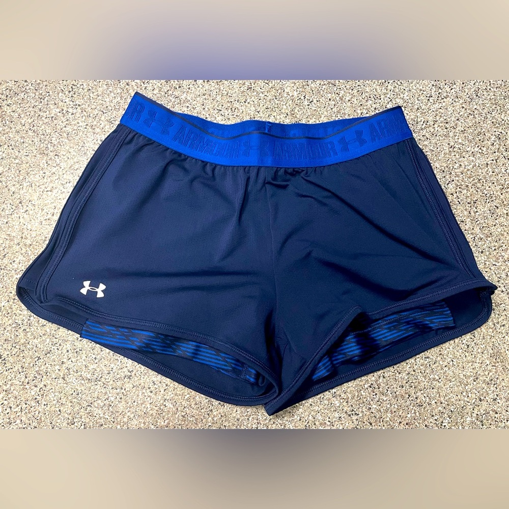 UNDER ARMOUR Shorts 2-IN-1 Drifit Blue 2 in  Women's Size XS EUC